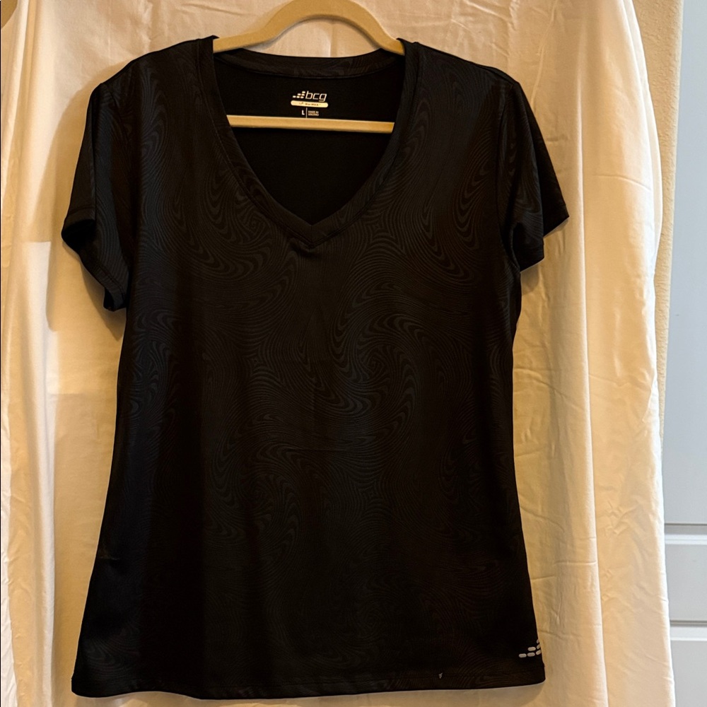 bcg Black V-Neck Short Sleeve Active Tee